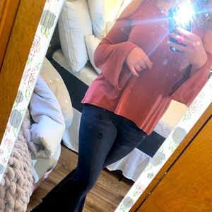 Burnt Orange open shoulder top